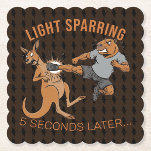 Porta-copo De Papel Capivara Engraçada vs Canguru Sparring Leve MMA Me