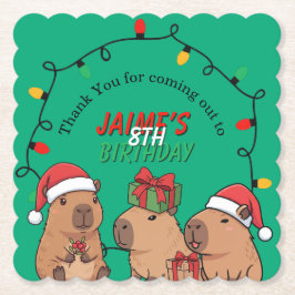 Porta-copo De Papel Capybara Christmas Lights Birthday Party 