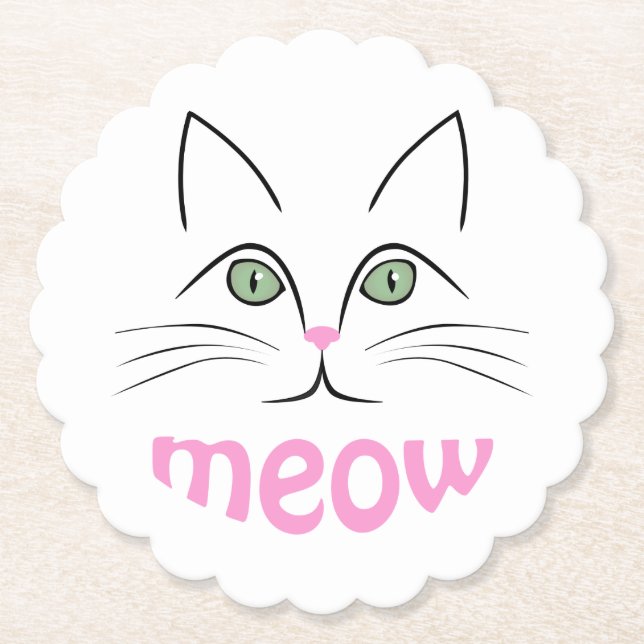 Porta-copo De Papel Cara de gato (Frente)