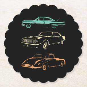 Porta-copo De Papel Carros vintage - Retro Gráfico dos anos 80 e 90