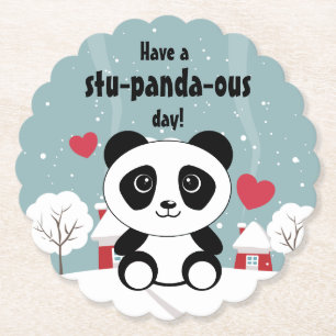 Porta-copo De Papel Cartografia de miúdos kawaii, bonitinhos, de pand