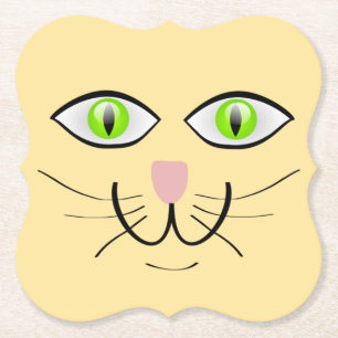 Porta-copo De Papel Cartoon de Gato com Rosto Engraçado-29034