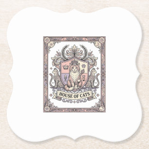 Porta-copo De Papel Casa de Gatos Brasão de Armas de Heraldica de Gato