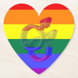 Porta-copo De Papel Casal masculino Símbolos arco-íris