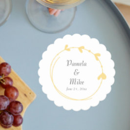 Porta-copo De Papel Casamento Amarelo Simples Coração da Manteiga