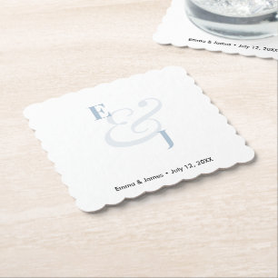 Porta-copo De Papel Casamento Ampersand Azul Empoeirado Coquetel