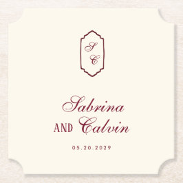 Porta-copo De Papel Casamento Burgundy Xadrez Retro Elegante