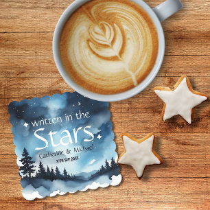 Porta-copo De Papel Casamento Celestial de Céu Azul Estrelado