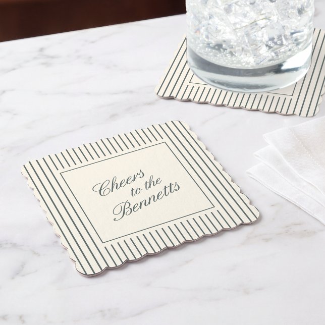 Porta-copo De Papel Casamento Clássico Smoked Spruce Script (Criador carregado)