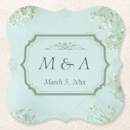 Porta-copo De Papel Casamento com Flores Brancas Pastel