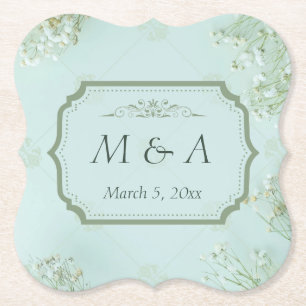 Porta-copo De Papel Casamento com Flores Brancas Pastel