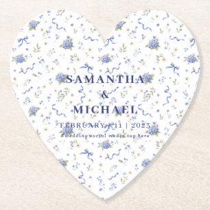 Porta-copo De Papel Casamento com Flores de Tendência Marinha Azul Pad