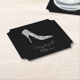 Porta-copo De Papel Casamento de Calçado de Alto Heel com Diamante Bra