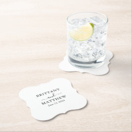 Porta-copo De Papel Casamento de Caligrafia Minimalista Moderno