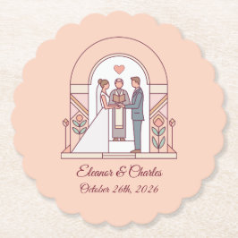 Porta-copo De Papel Casamento de Conto de Fadas Art Déco