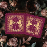 Porta-copo De Papel Casamento de Espadas Medieval do Leão Real Vermelh<br><div class="desc">Adicione charme real à sua capa de sopa! Estas portas copos de casamento personalizadas apresentam um leão majestoso e design floral com seus nomes e monograma, tudo em ouro luxuoso contra fundo vermelho. Perfeito para uma celebração de fantasia medieval com elegância eterno! O ouro apresentado nesta rubrica NÃO é folha...</div>