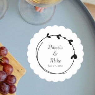 Porta-copo De Papel Casamento de Ferida Simples Preta