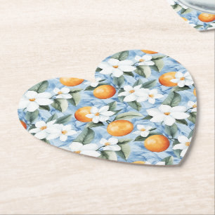 Porta-copo De Papel Casamento de Laranjas Florais de Verão da Sicília