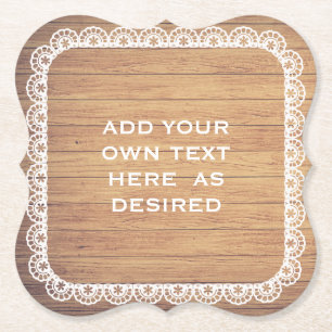 Porta-copo De Papel Casamento de madeira rústico do laço