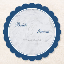 Porta-copo De Papel Casamento de marinho e White Sandy Beach