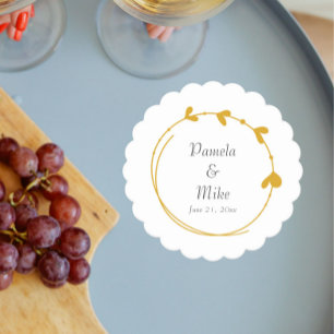 Porta-copo De Papel Casamento de ouro Amarelo Simples Coração