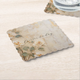 Porta-copo De Papel Casamento de Rosas Cream Peach