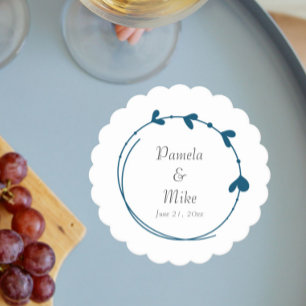 Porta-copo De Papel Casamento de Terno Azul Simples Coração
