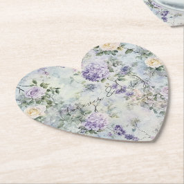 Porta-copo De Papel Casamento Floral de bonito Rosas Brancas Lavandas