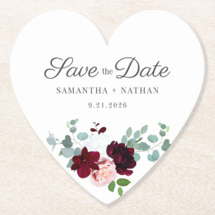 Porta-copo De Papel Casamento Floral de Eucalipto Moderno para Salvar