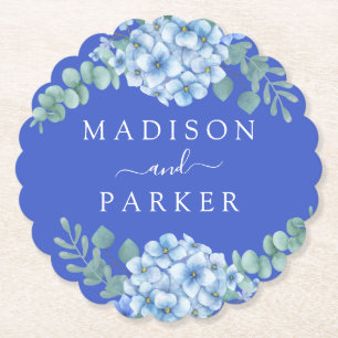 Porta-copo De Papel Casamento Floral de Hydrangea Azul