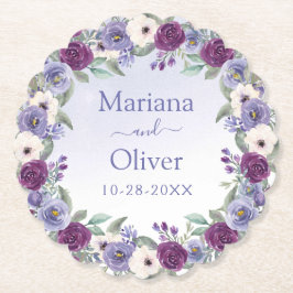 Porta-copo De Papel Casamento Floral de Periwinkle Watercolor