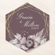 Casamento Floral Monograma Elegante Rosa 