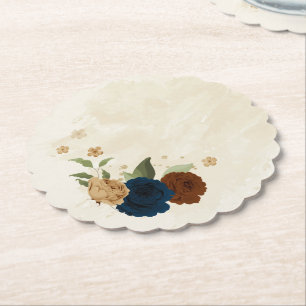 Porta-copo De Papel casamento floral naval terracota