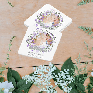 Porta-copo De Papel Casamento Floral Wreath Púrpura