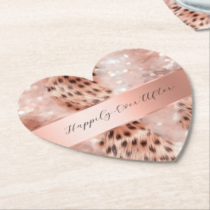 Porta-copo De Papel Casamento Glam Rosa Dourado Leopardo