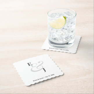 Porta-copo De Papel Casamento Minimalista com Ampersand | Coquetel