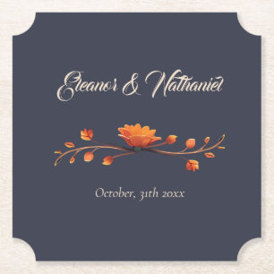 Porta-copo De Papel Casamento Minimalista Floral Gótico Elegante 3D 