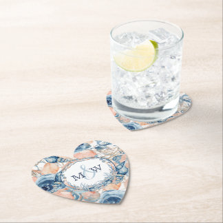 Porta-copo De Papel Casamento náutico da casca e Rosas do mar de praia