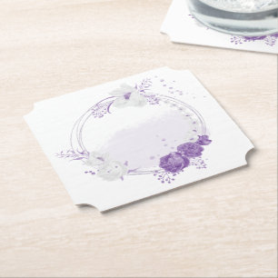 Porta-copo De Papel casamento romântico branco e roxo