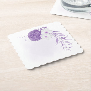 Porta-copo De Papel casamento romântico branco & roxo