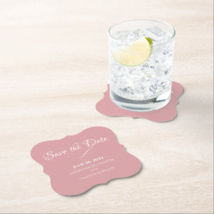 Porta-copo De Papel Casamento Romântico Simples e Elegante, Rosa, Dus