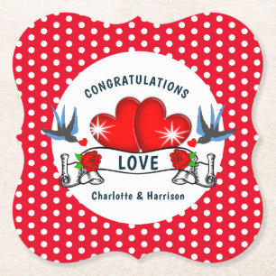 Porta-copo De Papel Casamento Tema Retro Rockabilly