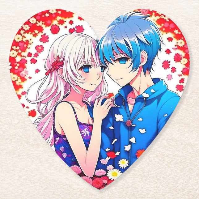 Porta-copo De Papel Casamento Único do Casal Anime (Frente)