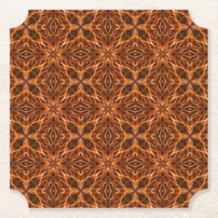 Porta-copo De Papel Castanho Caleidoscópio Mandala Padrão- 23100