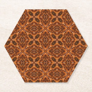 Porta-copo De Papel Castanho Caleidoscópio Mandala Padrão- 23100
