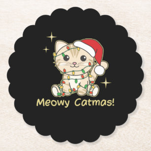 Porta-copo De Papel Cat Christmas Animals Cute Cats Meowy Catmas