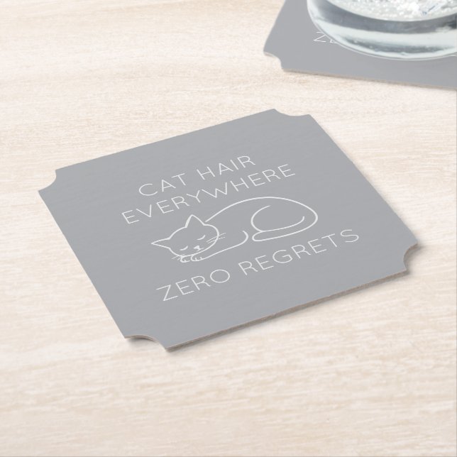 Porta-copo De Papel Cat hair everywhere zero regrets (Angular)
