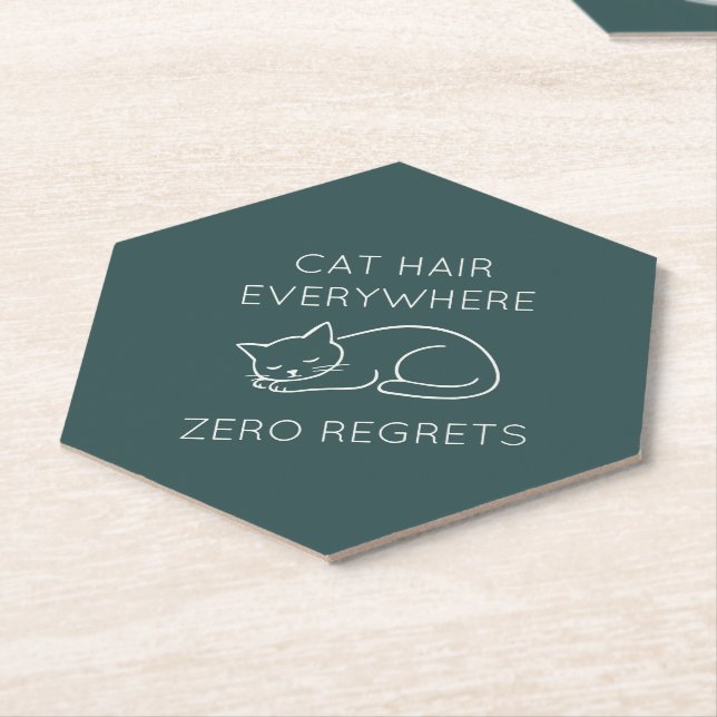 Porta-copo De Papel Cat hair everywhere zero regrets (Angular)