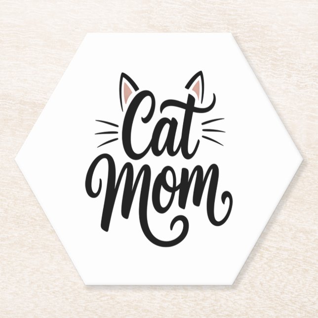 Porta-copo De Papel Cat Mãe Sussurros e Orelhas (Frente)