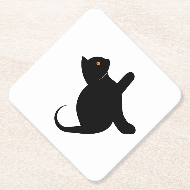 Porta-copo De Papel Cat Say Hello (Frente)